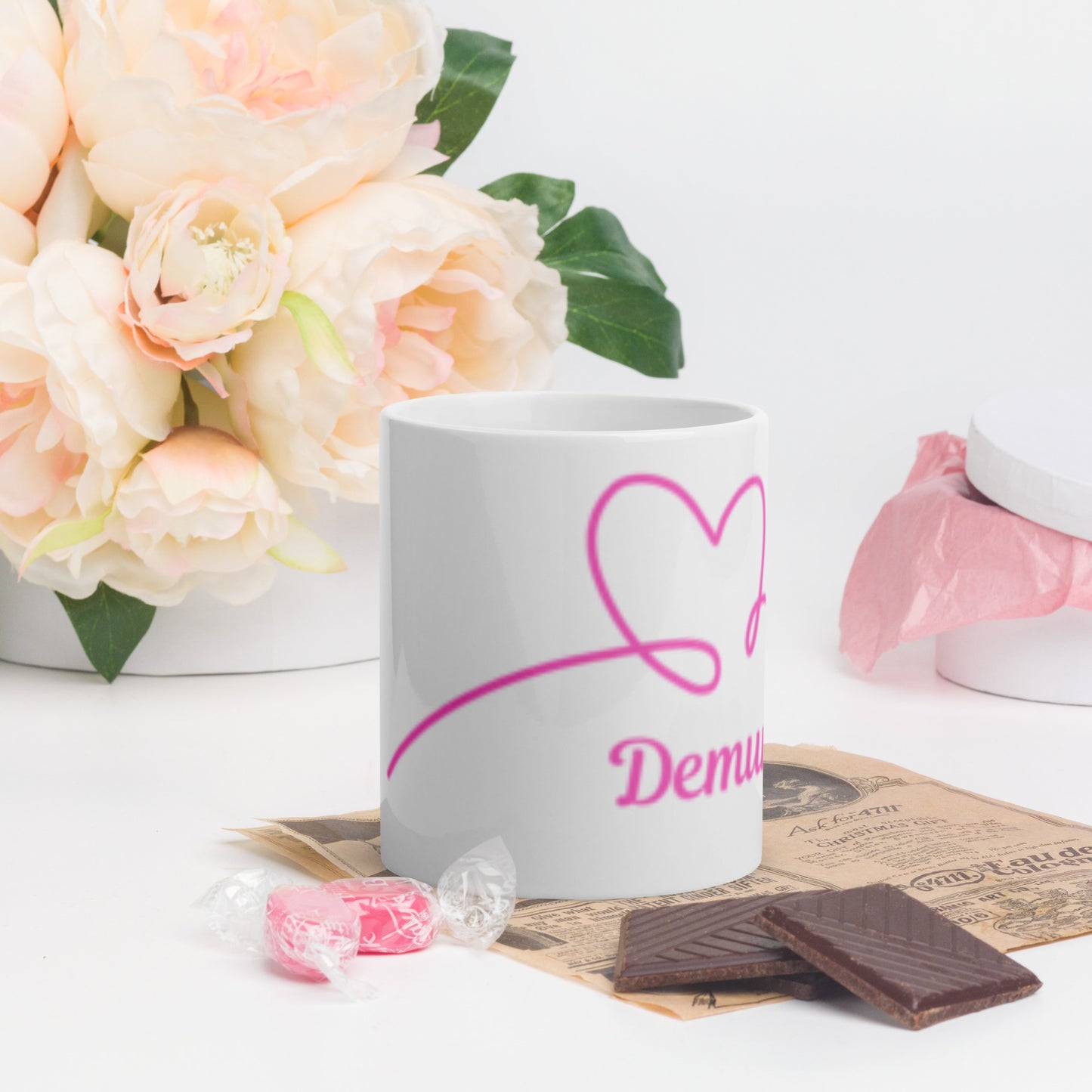 Demure White glossy mug