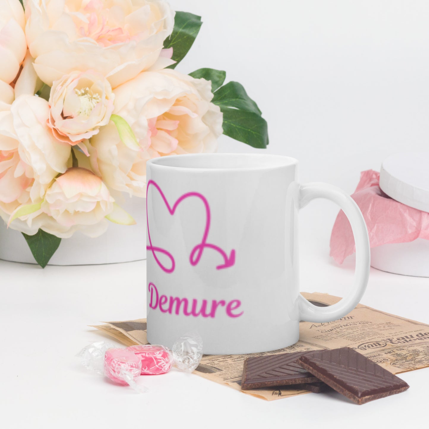 Demure White glossy mug